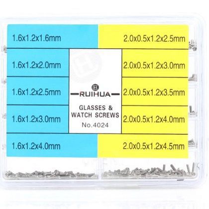 修表工具 NO.4024手表后盖十字螺丝 10格装多规格不锈钢螺丝盒装