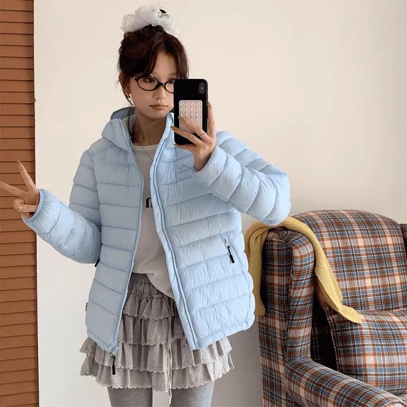 跨境冬季排骨羽绒棉服男女情侣外套轻薄宽松新款2025连帽加厚小个|undefined