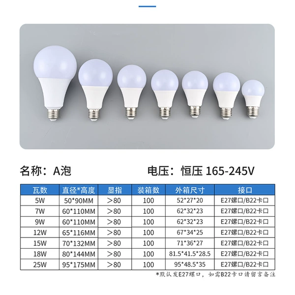 A bubble economical model [E27 screw socket] bare lamp