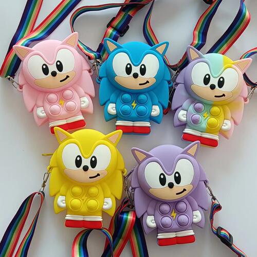 Cross-border new style rat exterminator bag hedgehog cartoon sonic silicone zero wallet fashion children's stress relief bag 