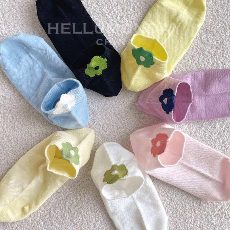 80995 HelloMonday socks Women's Spring and Autumn Mid-tube socks mesh socks sweat-absorbent breathable sports cotton socks