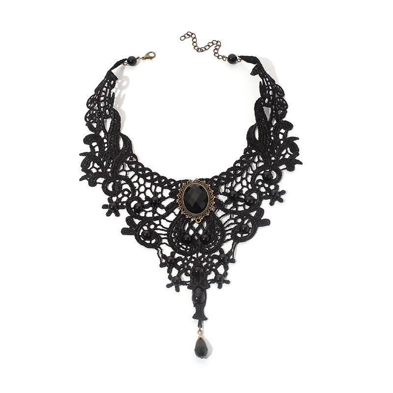 Dunkler Wind Gotische Spitze Halskette mit falschem Kragenpicture3