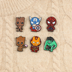 Creative Hot Selling New Marvel Merchandise Pin Spider-Man Iron Man Captain America Metal Metal Badge Accessory