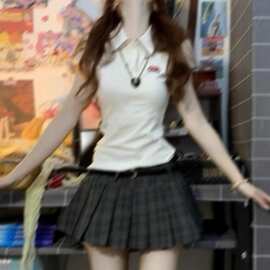 (送腰带）复古格纹百褶裙JK裙子半身裙春夏季辣妹美式格子短裙秋