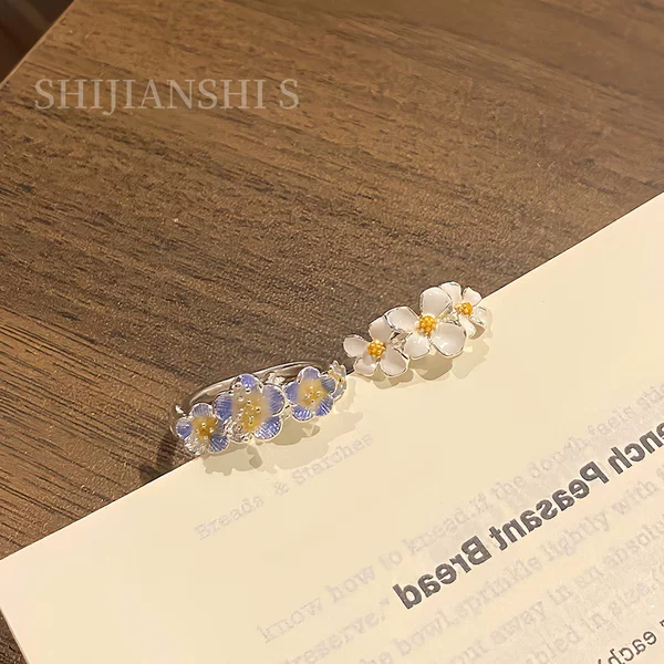 "Gardenia Flower" Early Spring White Magnolia Ice Flower Ring, Gentle and Sweet, with a Youthful Vibe, Suitable for Daily Wear