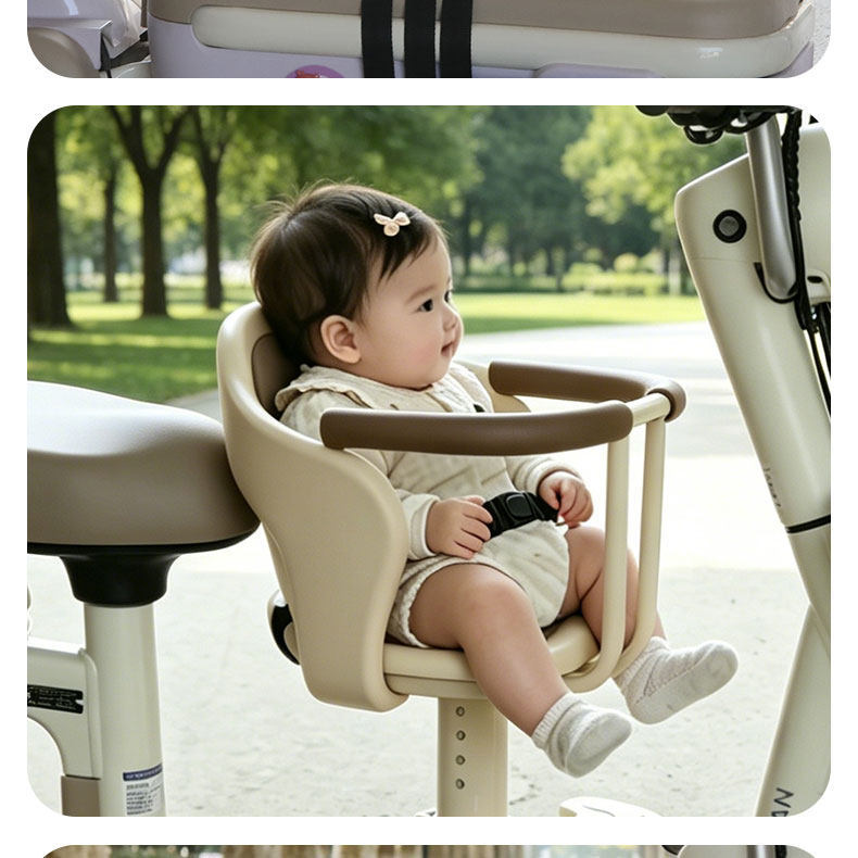 Electric Vehicle Front-Mounted Child Seat, Thickened, Fully Enclosed, Shock-Absorbing, Anti-Fall, Anti-Collision, Adjustable Baby Safety Seat