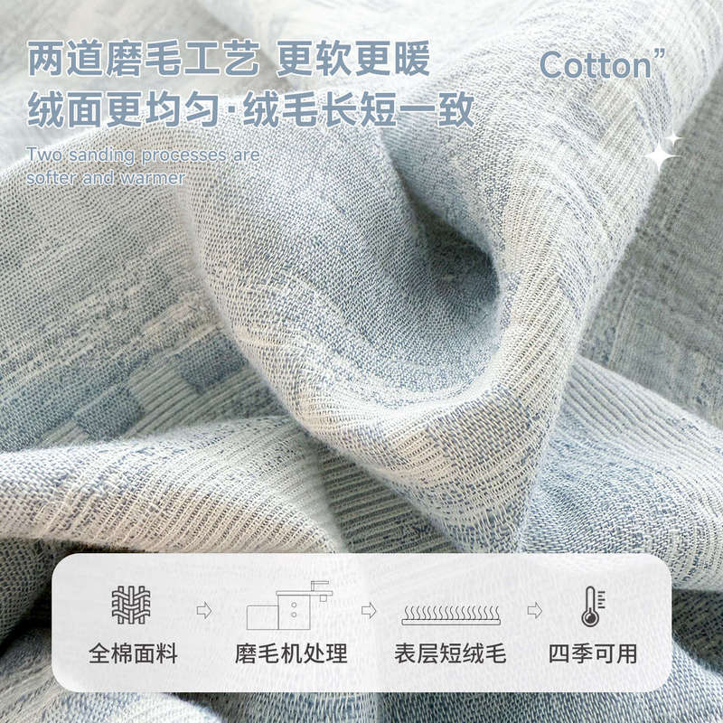 长绒棉磨毛床上四件套纯棉全棉2025新款轻奢高级感床单被罩三件套|undefined
