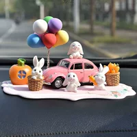 Симпатичный маленький белый кролик автомобильная украшение куклы сетка красная автомобильная декоративная машина внутри автомобиля