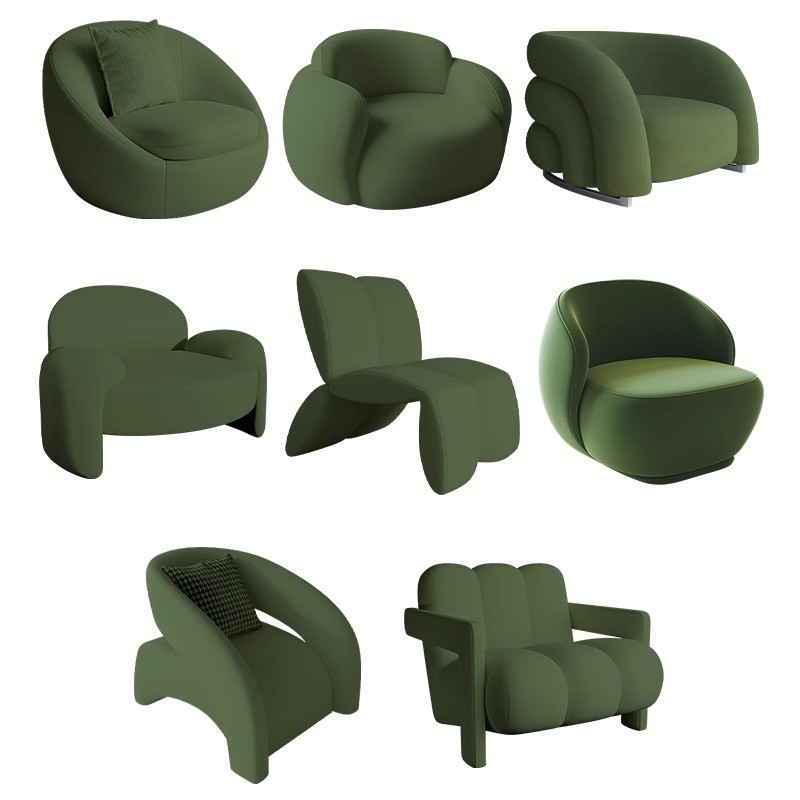 跨境北欧简约单人沙发客厅阳台卧室懒人沙发酒店办公轻奢沙发椅子