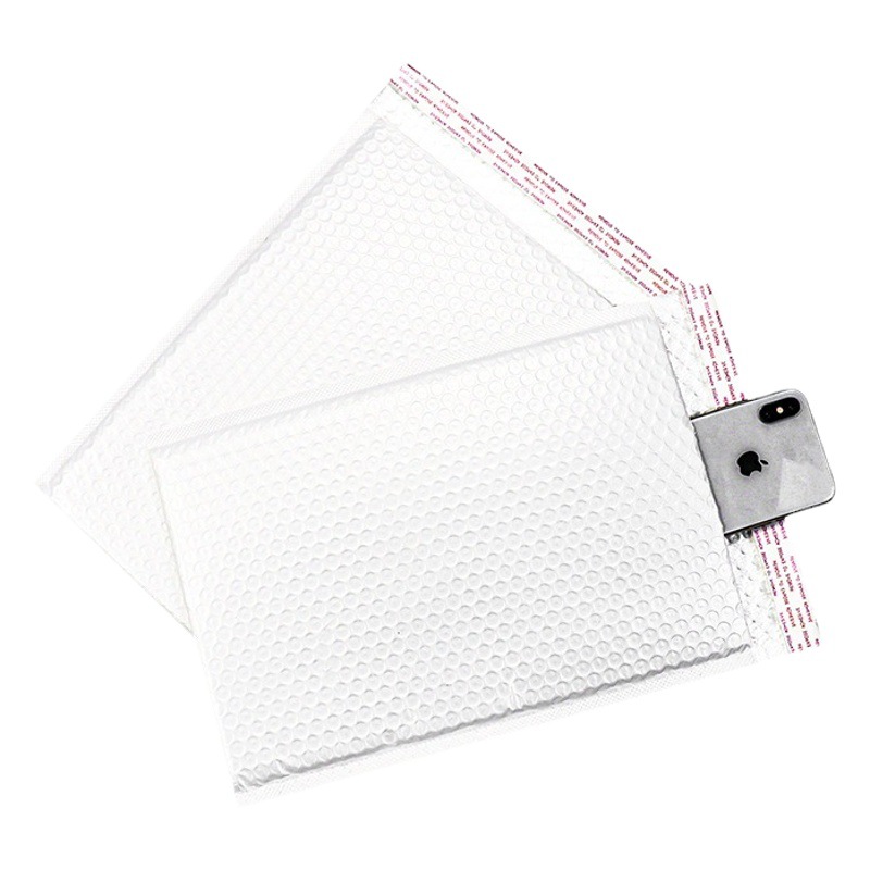 Bolsa de burbujas de película nacarada mate blanca, bolsa de sobres, bolsa de embalaje impermeable, bolsa de mensajería, embalaje de espuma de burbujas