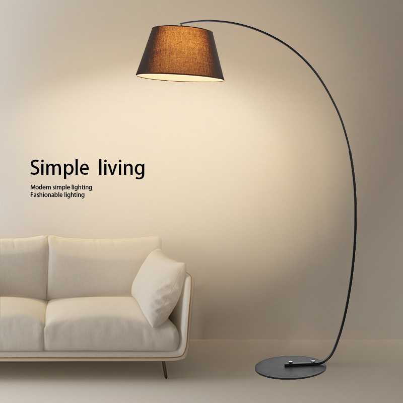 Nordic Light Luxury Fishing Floor Lamp, Living Room Sofa Curved Fabric Floor Lamp, Modern Standing Ambient Floor Lamp Nordic Light Luxury Fishing Floor Lamp, Living Room Sofa Curved Fabric Floor Lamp, Modern Standing Ambient Floor Lamp