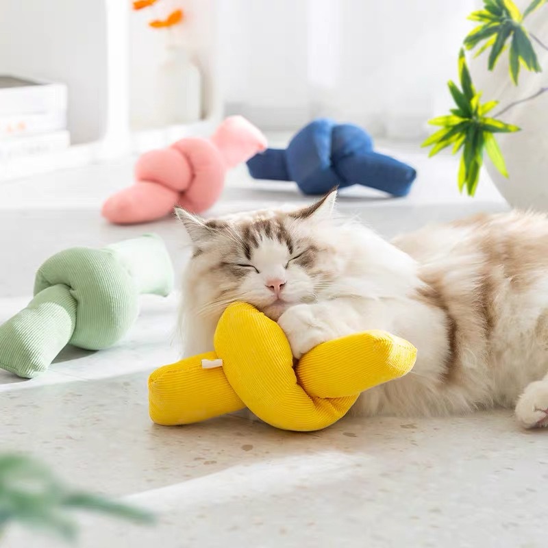새로운 고양이 장난감 사탕 색 꼬임 고양이 오락 자신 고양이 박하 발성 종