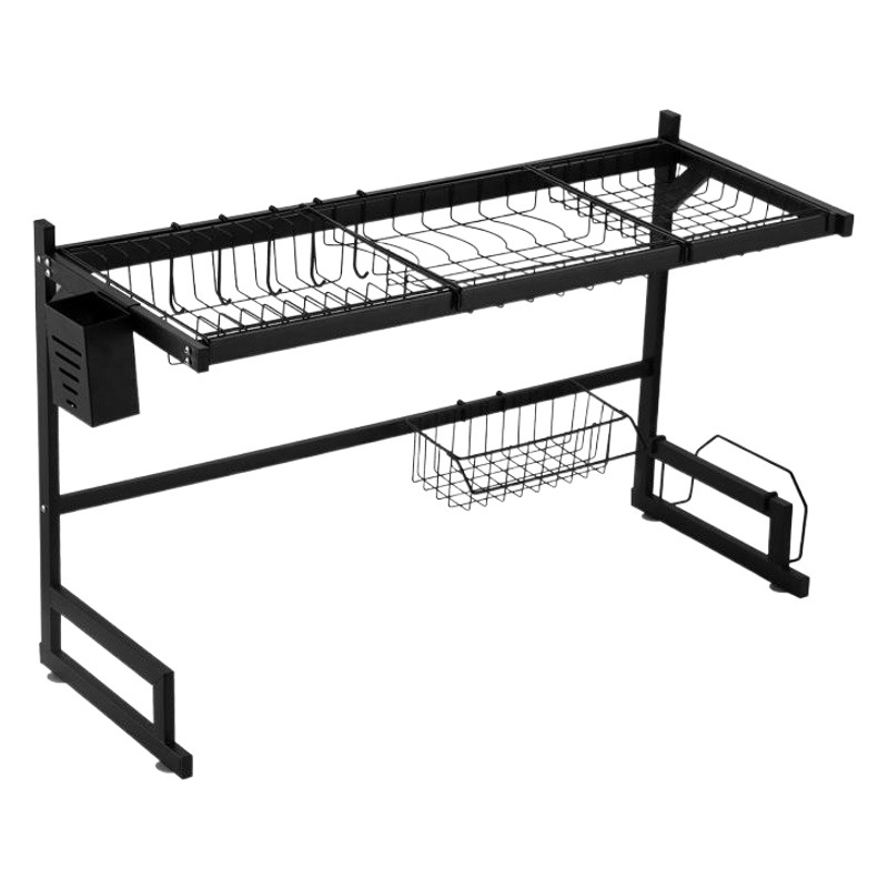 Estante de almacenamiento multicapa para cocina, escurreplatos y porta cuchillos, organización completa