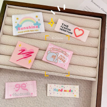 可爱彩色刺绣织唛布标水洗标帽子袜子手账包包装饰布贴破洞补丁贴