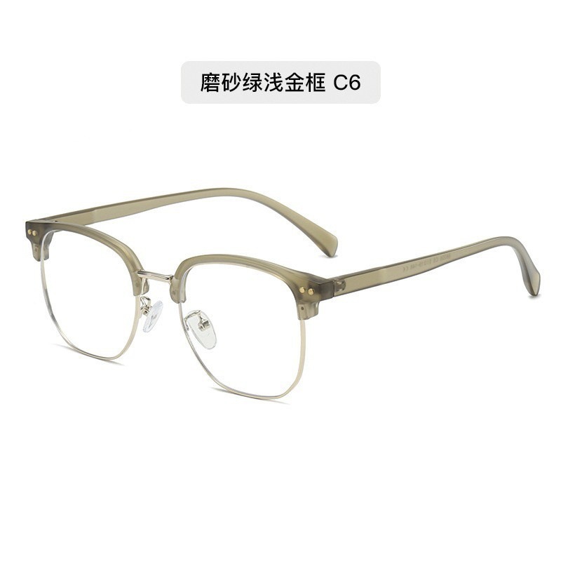 2024 nuevo estilo japonés de gafas de miopía literaria con lentes de grado para hombres TR90 gafas de cara grande y medio marco para mujeres
