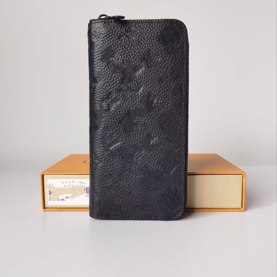 Cross-border 2026 Men's Genuine Leather Long Wallet Embossed Short Wallet Business Multi-card Slot Storage Portable High-end Feel