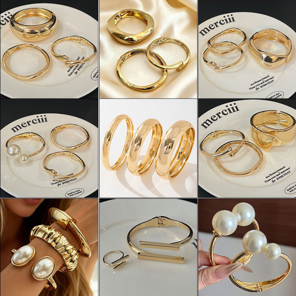golden metal women's bracelet