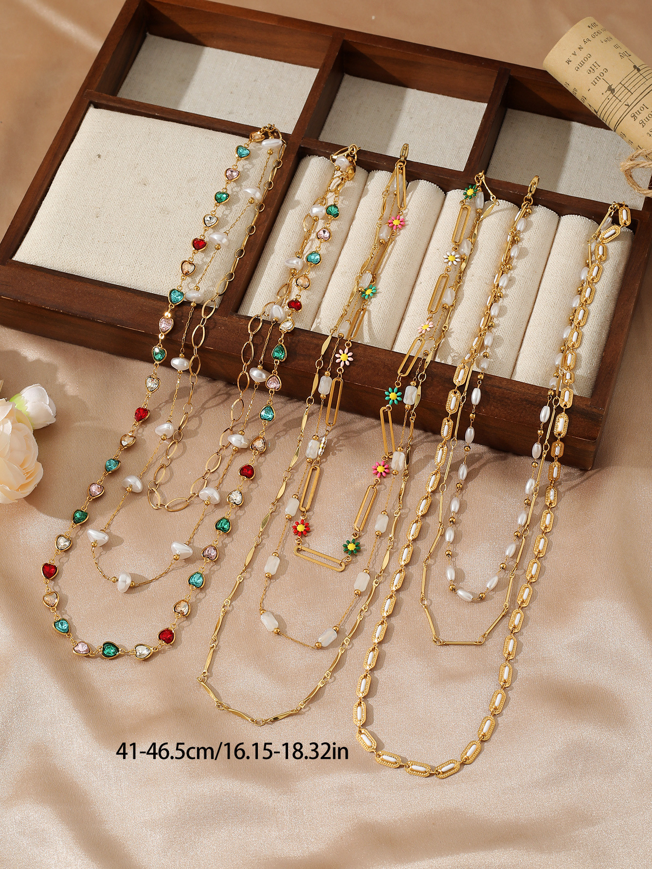 Geometric Pattern All Seasons Season Women's Gender Wholesale Jewelry Simple Style Classic Style Geometric Titanium Steel Paperclip Chain Ball Chain Cable Chain Jewelry Set