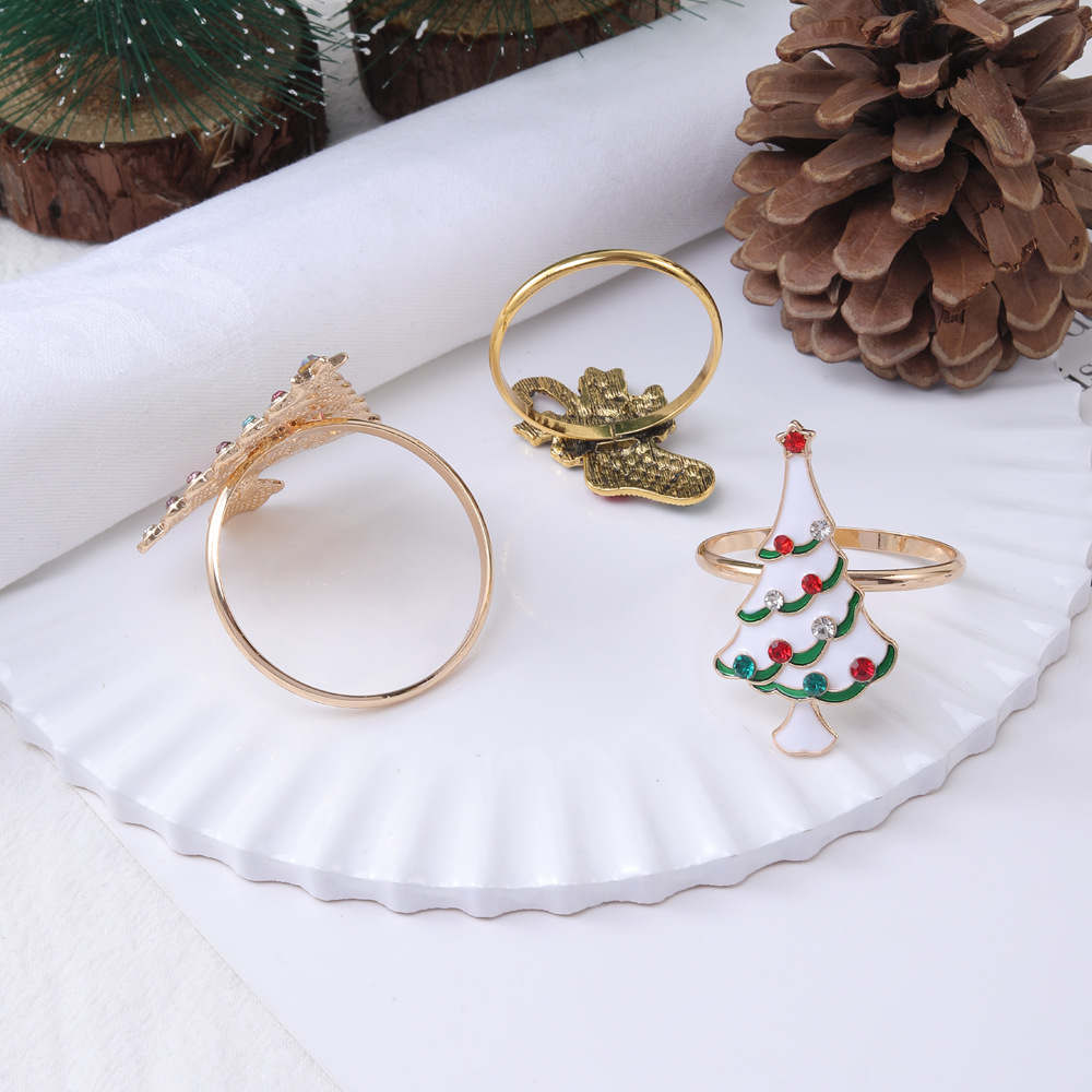 Christmas Cute Christmas Tree Alloy Napkin Rings 1 Piece display picture 4