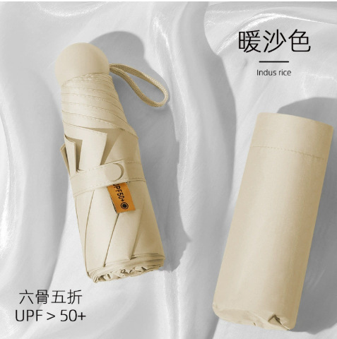 Sombrilla Plegable Tipo Cápsula con Protección UV UPF 50+ y Recubrimiento Negro para Exteriores image 17