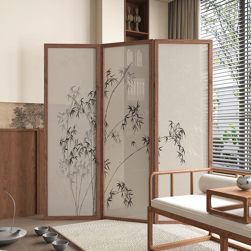 New Chinese-Style Solid Wood Screen for Hallway Entrance, Partition for Living Room, Foldable and Movable Bamboo Screen, New Model