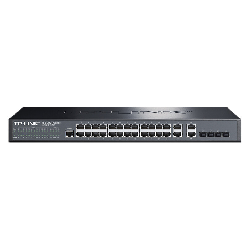 TP-LINK TL-SL3428-Combo24口百兆二层网管千兆上联交换机 4复用S