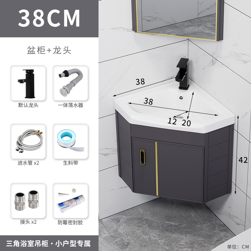 Piso lavabo gabinete combinación pequeño apartamento baño triángulo mesa de lavado esquina lavabo piscina