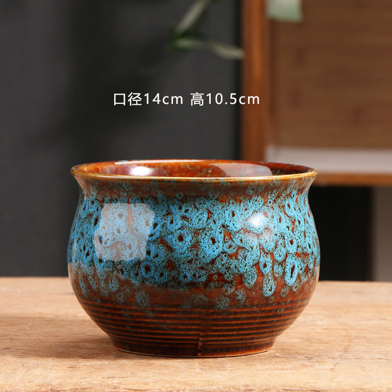 Bulk Succulent Ceramic Flower Pots for Home Use, Coarse Pottery Large Diameter Clay Pots, Green Plant Flower Pots, Clearance Sale Wholesale