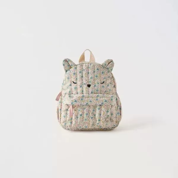 Cross-Border Kitten Floral Backpack Children's School Bag Toddler Baby Animal-Shaped Cute Mini Backpack