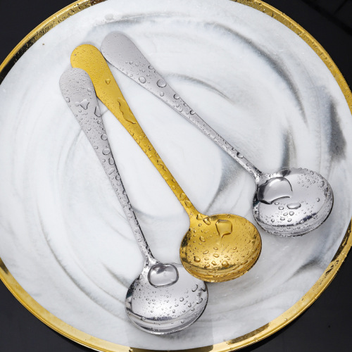 Stainless steel round spoon Internet celebrity No. 3 round head spoon for home restaurant stirring dessert soup rice spoon wholesale can be printed with logo