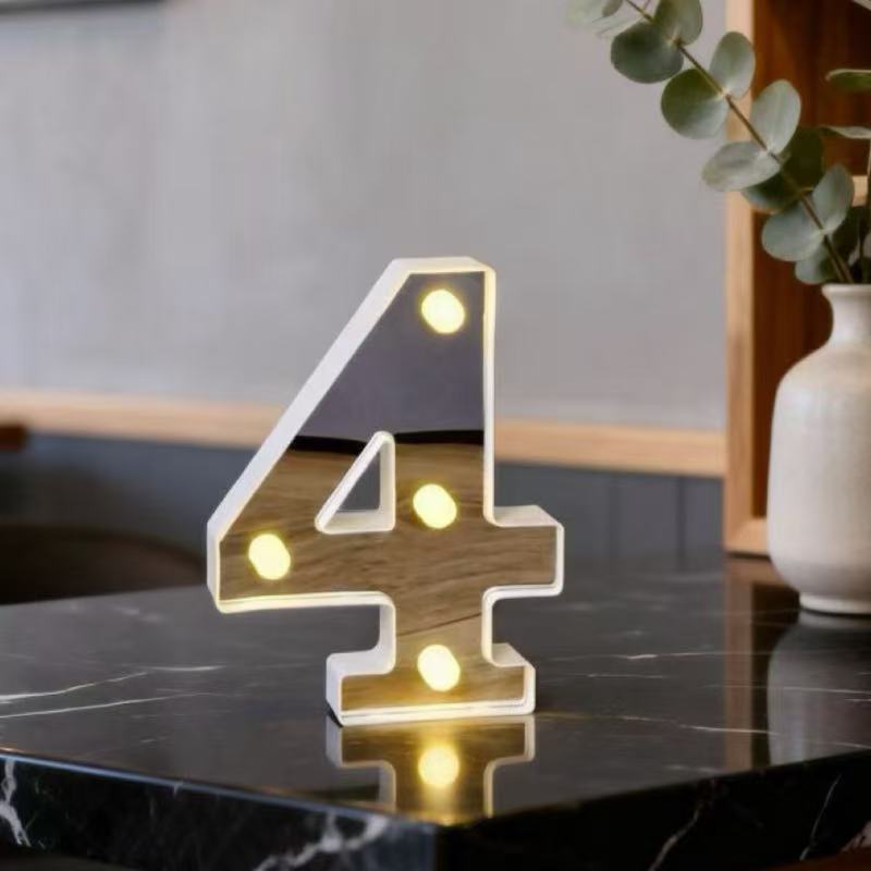 Lámpara LED Decorativa de Letras y Números de Plástico para Fiestas, Cumpleaños y Eventos image 75