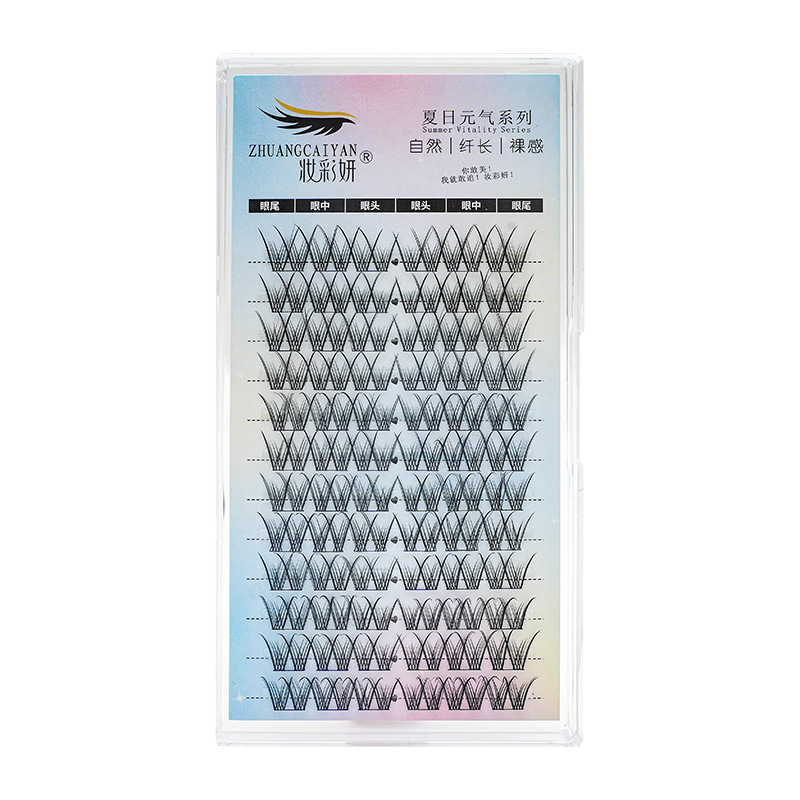 Grupo de chicas perezosas 12 filas de gran capacidad trilogía demonio ultrafina terrier natural un solo racimo de cómic pestañas de ojos