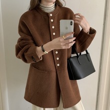 【断码特价不退不换】双面羊绒大衣中长加大毛呢外套女羊驼绒大衣