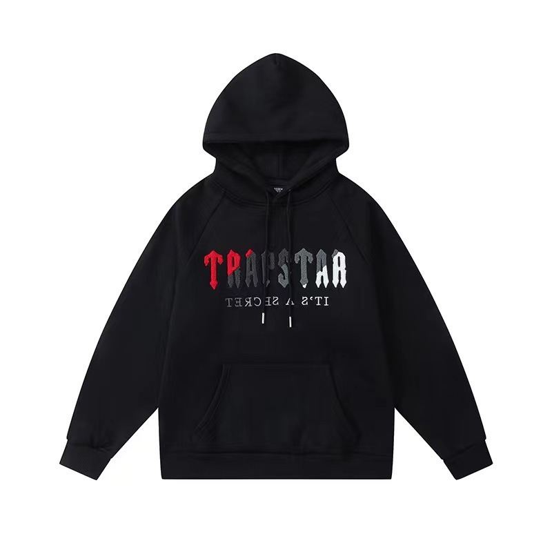 外贸Trapstar经典款彩虹渐变字母印花设计感宽松休闲百搭连帽卫衣|undefined