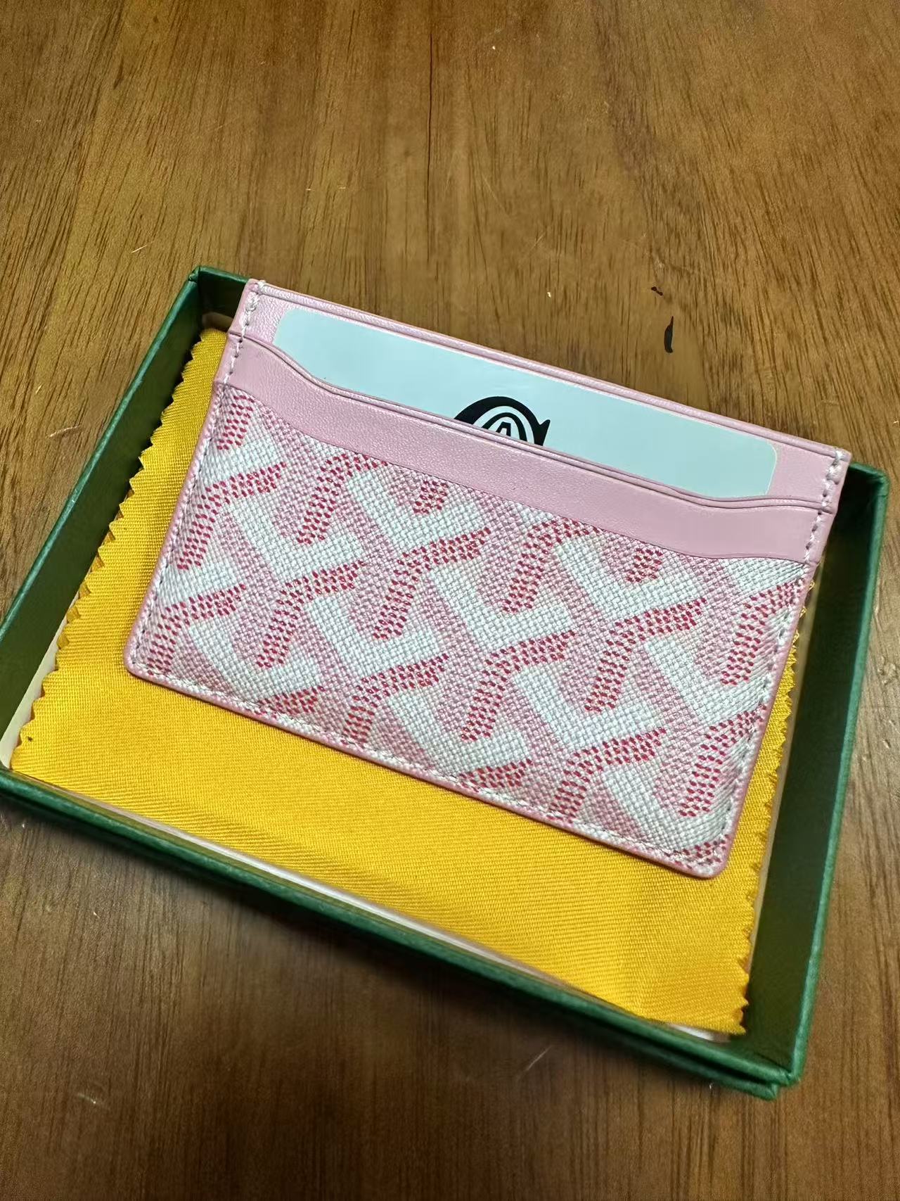 Tarjetero Goyard, tarjetero ultrafino de cuero genuino clásico para hombre, tarjetero de almacenamiento para mujer, tarjetero universal