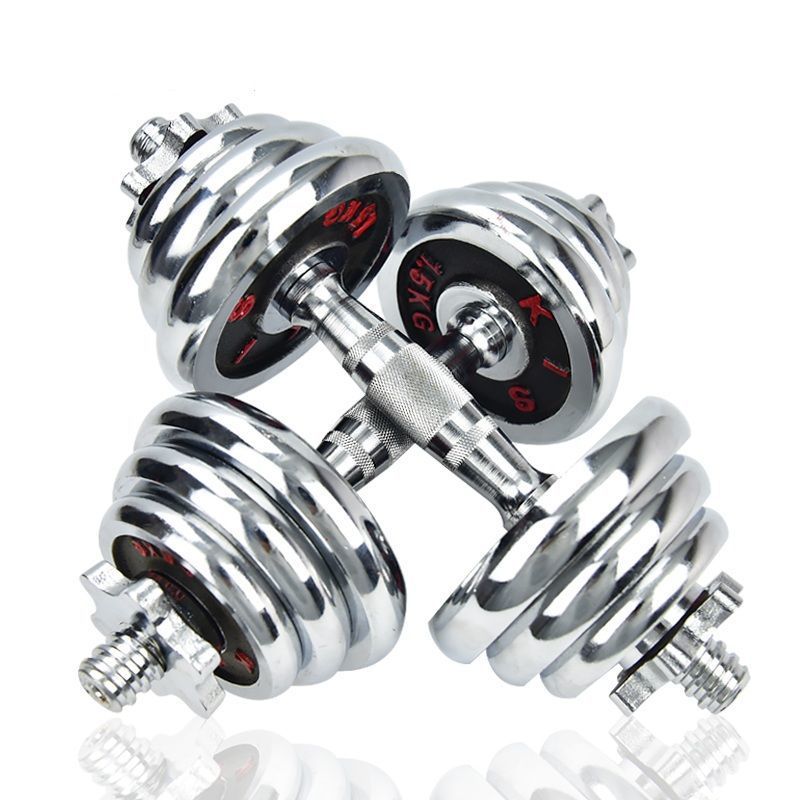 Pure Iron Electroplated Jujube Core Dumbbell for Men, Home Use, 15kg, 20kg Men's and Women's Handbell Barbell Set, Cross-Border E-Commerce