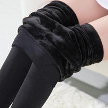 秋冬款女士加绒加厚健美裤脚登棉一体打底裤袜子踩脚保暖靴子裤