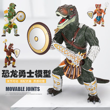 跨境搪胶恐龙战士勇士模型儿童仿真霸王龙玩具迷你手办玩具摆件