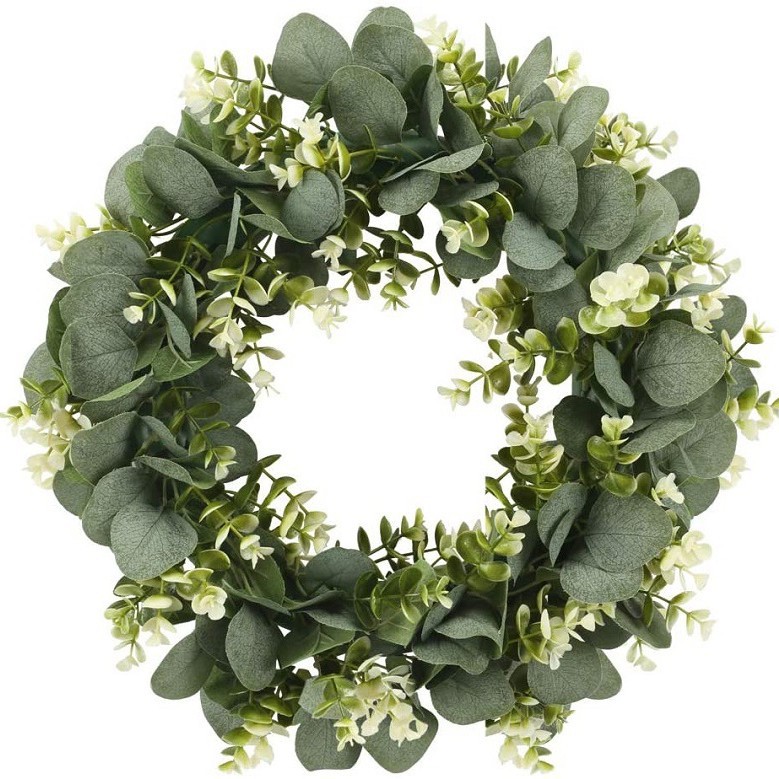 Césped artificial anillo puerta decoración eucalipto guirnalda eucalipto dinero hoja guirnalda Amazon puerta decorativa anillo fuente fabricante
