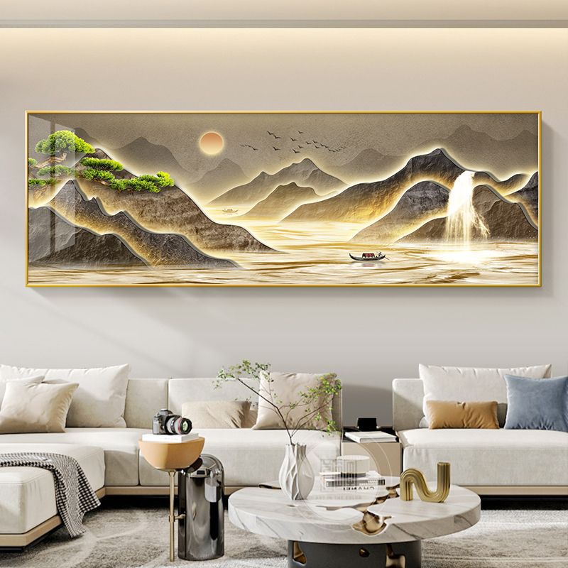 Liushui Shengcai sala de estar pintura decorativa nuevo sofá chino fondo pintura colgante de pared salón de té Zen pinturas murales paisajes