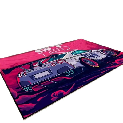 Racing-Themed E-Sports Room Living Room, Avtomobil döşəmə paspasları