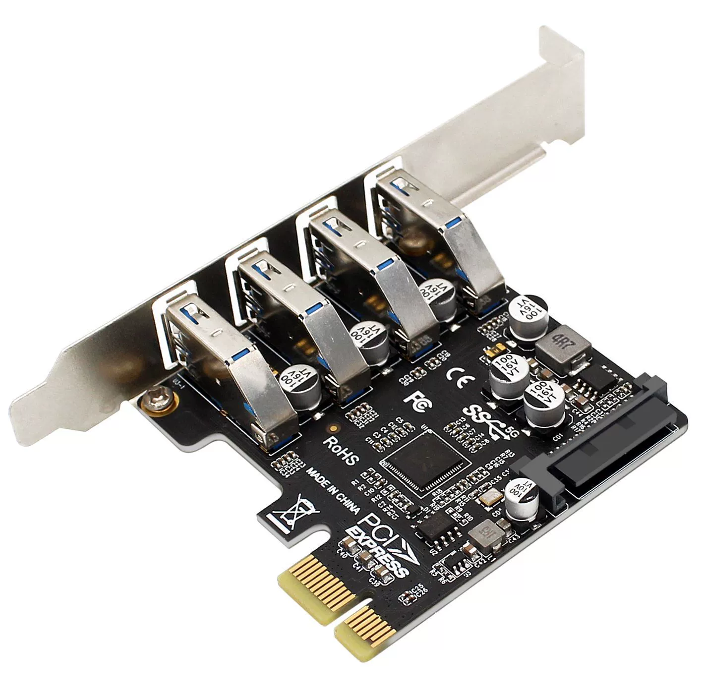 П PCIe карта расширения USB3.0 на 4 порта 2U/4U корпус двойной источник питания 5G скорость VL805