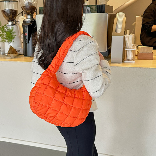 Korean style pleated cloud bag women's down jacket bubble bag large capacity dumpling bag casual bag fashion shoulder bag