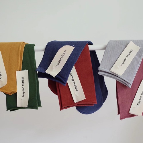 nayean Nanye Korean candy-colored pile socks straight heelless multi-color rolled edge confinement socks combed cotton parent-child socks