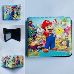 Super Mario Short Handle Zero Wallet Fashion Trend Super Mario Student Unisex Foldable Wallet PU Leather Money Clip