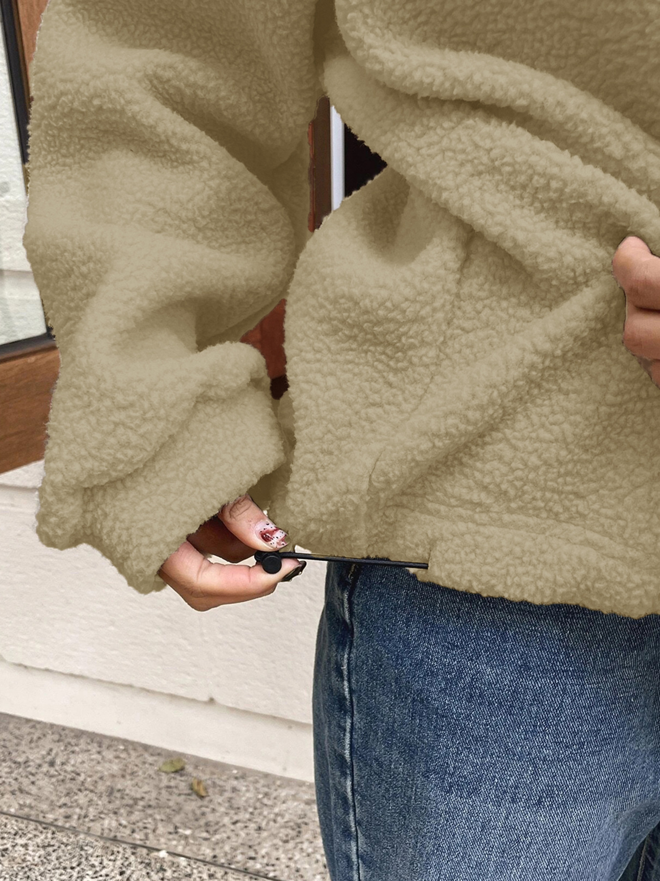 Sweatshirt Polar Fleece Autumn Winter Loose Long Sleeve Sweatershirt Half Zipper