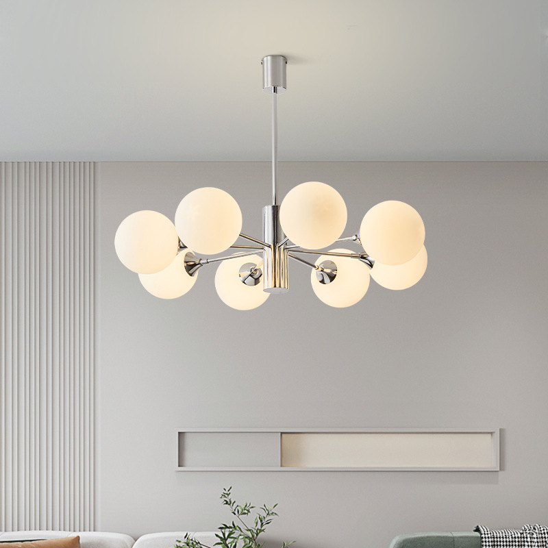Bauhaus Nordic Bedroom Chandelier Living Room Modern Simple Middle Ancient Magic Bean Glass Study Master Bedroom Dining Room Chandelier
