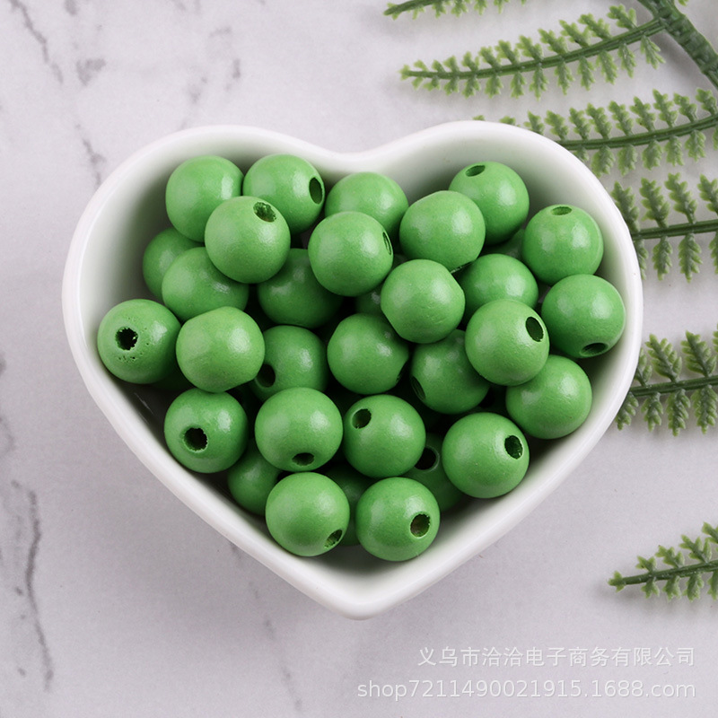 DIY accesorios de la joyería 12-16mm protección del medio ambiente pintura de agua color loto cuentas redondas color caramelo cuentas redondas cuentas de madera cuentas sueltas