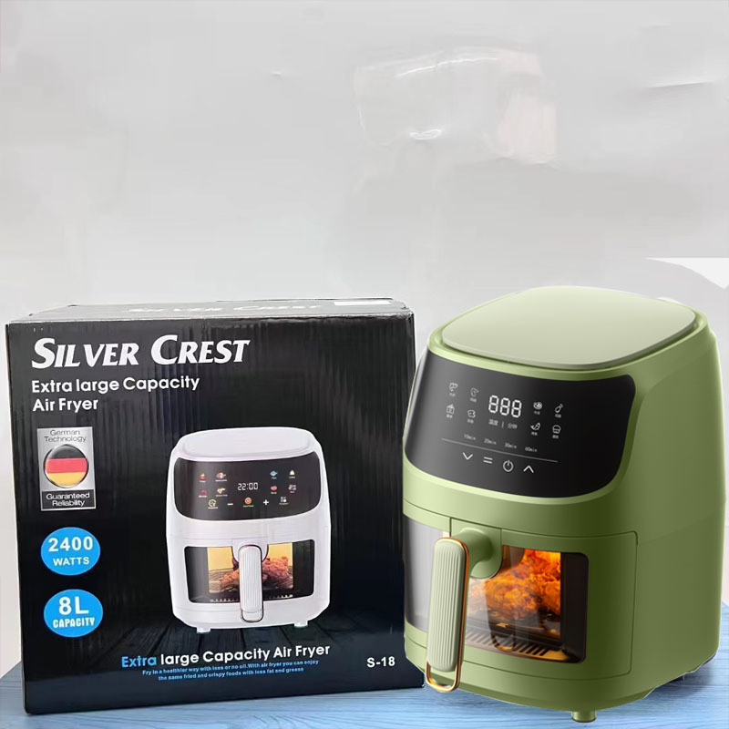 Silver Crest 8L Freidora de aire visual de gran capacidad Freidora eléctrica inteligente estándar europea 220V de una pieza