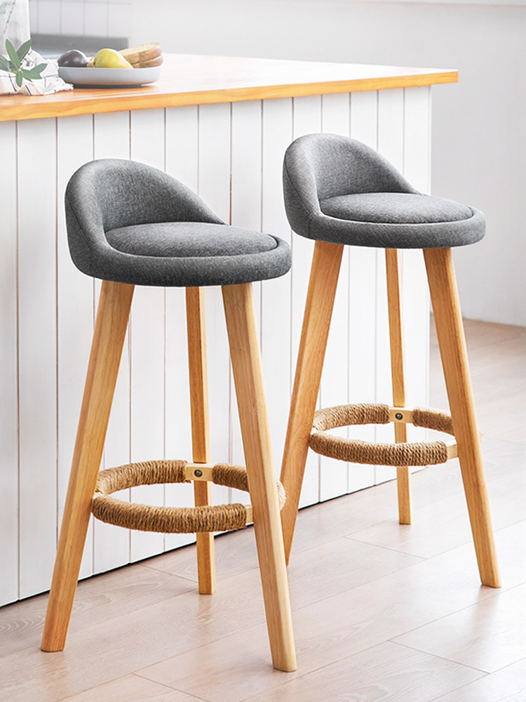 吧台椅现代简约高凳子酒吧收银台椅子实木高脚凳家用吧椅前台吧凳